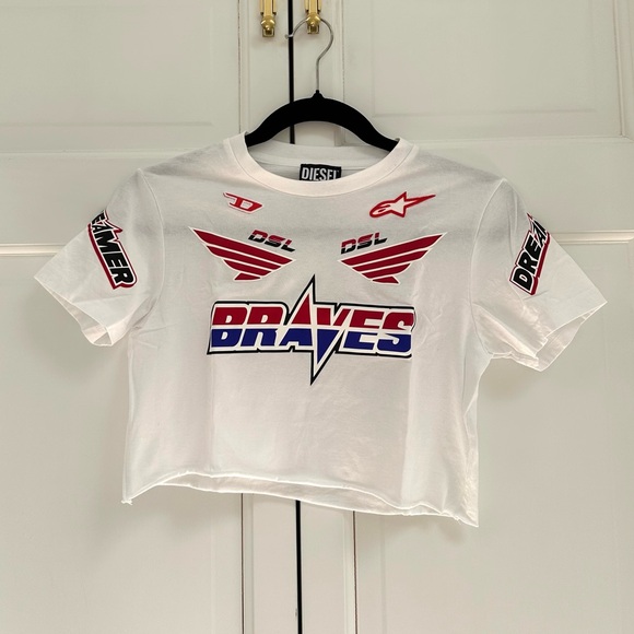 Diesel Cropped Tee with Graphics - Picture 3 of 13